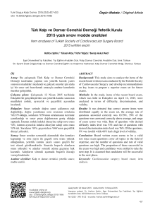Türk Kalp ve Damar Cerrahisi Derneği Yeterlik Kurulu 2015 yazılı