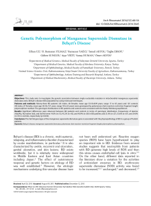 Genetic Polymorphism of Manganese Superoxide Dismutase in