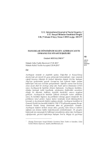 U.U. International Journal of Social Inquiry / U.Ü. Sosyal Bilimler