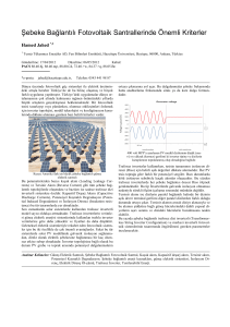 Şebeke Bağlantılı Fotovoltaik Santrallerinde Önemli Kriterler