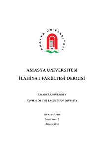 amasya üniversitesi ilahiyat fakültesi dergisi