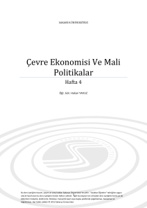 Çevre Ekonomisi Ve Mali Politikalar - SABİS