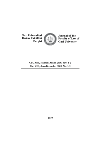 Journal of The Faculty of Law of Gazi University