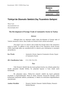 Türkiye`de Otomotiv Sektörü Dış Ticaretinin Gelişimi