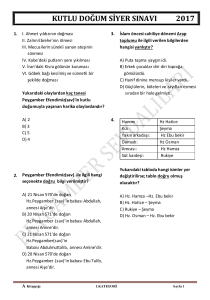 kutlu doğum siyer sınavı 2017