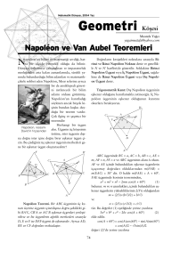Napoléon ve Van Aubel Teoremleri