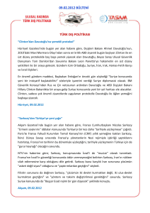09.02.2012 bülteni türk dış politikası