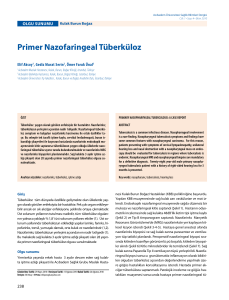 Primer Nazofaringeal Tüberküloz - Acıbadem Üniversitesi Sağlık