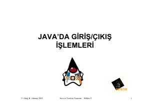 java`da giriş/çıkış işlemleri