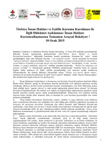 Türkiye İnsan Hakları ve Eşitlik Kurumu Kurulması ile İlgili Hükümet