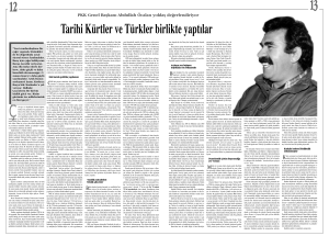 PKK Genel Baflkan› Abdullah Öcalan yoldafl de¤erlendiriyor