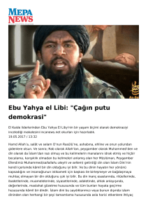 Ebu Yahya el Libi: "Çağın putu demokrasi"