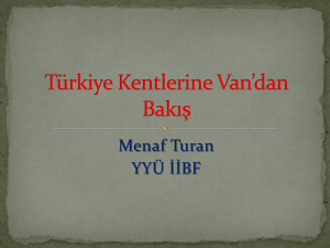 Türkiye Kentlerini Van`dan Okumak