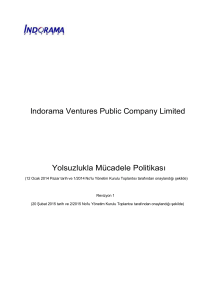 Indorama Ventures Public Company Limited Yolsuzlukla Mücadele