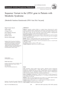 Sequence Variant in the LPIN1 gene in Patients with Metabolic