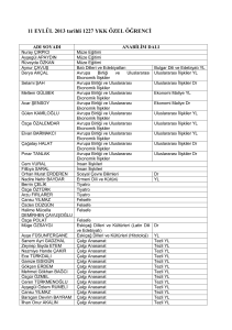11 EYLÜL 2013 tarihli 1227 YKK ÖZEL ÖĞRENCİ