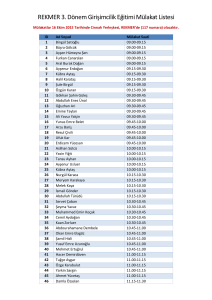 REKMER 3. Dönem Girişimcilik Eğitimi Mülakat Listesi