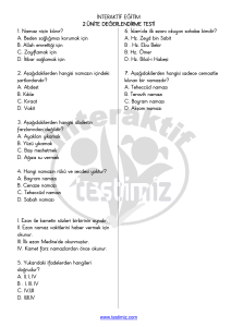 2. Ünite Değerlendirme Testi