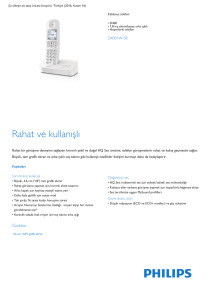 Product Leaflet: D400 1,8 inç ekran/beyaz arka ışıklı Kablosuz telefon