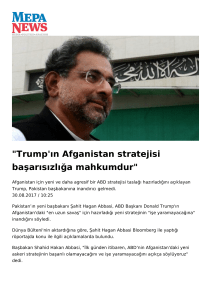 Trump`ın Afganistan stratejisi başarısızlığa mahkumdur