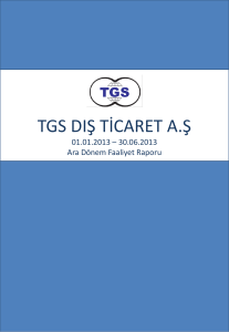 Faaliyet Raporu - TGS Dış Ticaret