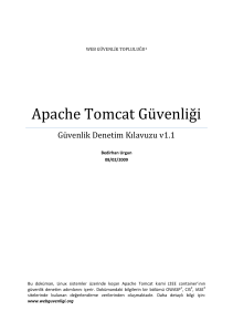Apache Tomcat Güvenliği - Web Güvenlik Topluluğu