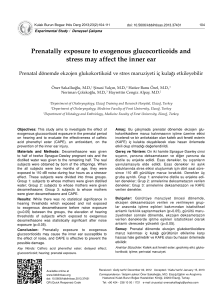 Prenatally exposure to exogenous glucocorticoids and stress may