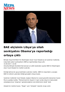 BAE elçisinin Libya`ya silah sevkiyatını Obama`ya