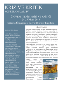 kriz ve kritik - Sakarya Üniversitesi