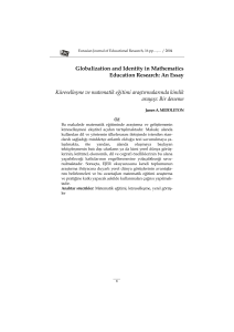 An Essay Küreselleşme ve matematik eğitimi araştırmalarında