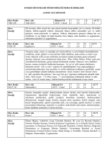ENERJİ SİSTEMLERİ MÜHENDİSLİĞİ DERS İÇERİKLERİ 1.SINIF