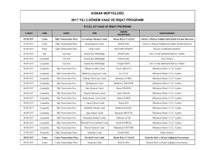 konak müftülüğü 2017 yılı 3.dönem vaaz ve irşat programı