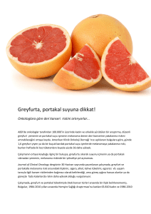 Greyfurta, portakal suyuna dikkat!