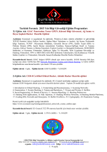 Turkish Forensic 2015 Bilgi Güvenligi Eğitimleri, GPEN, CEH