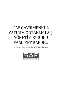 SAF GYO Faaliyet Raporu 2014 Q3 Final