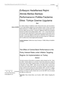 Enflasyon Hedeflemesi Rejimi Altında Merkez Bankası