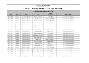 konak müftülüğü 2017 yılı 1.dönem şubat ayı vaaz ve irşat