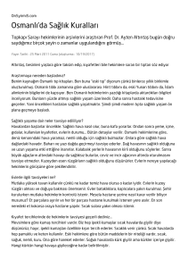 Osmanlı`da Sağlık Kuralları