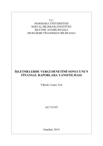 işletmelerde vergi denetimi sonucunun finansal raporlara yansıtılması