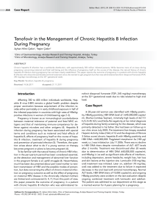Tenofovir in the Management of Chronic Hepatitis B Infection During