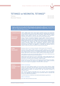 Tetanoz ve Neonatal Tetanoz - Türkiye Halk Sağlığı Kurumu