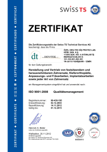 Dentek ISO 9001:2008 - Dentek A.Ş. Diş Protez Laboratuvarı İzmir