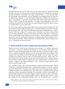 1. Genel Olarak ve Türk Anayasalarında Çalışma Hakkı