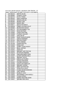 2013-2014 spor hukuku seçimlik vize örgün