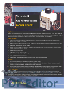 Termostatik Gaz Kontrol Vanası MODEL NG8211