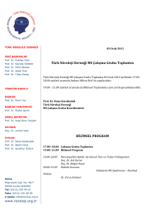 Türk Nöroloji Derneği MS Çalışma Grubu Toplantısı BİLİMSEL