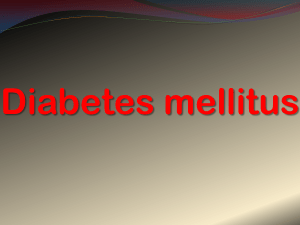 Diyabet ve Tedavisi SBF Kaynak