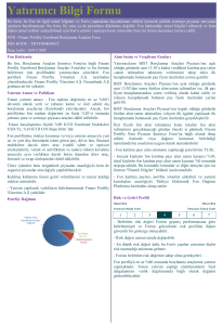 Yatırımcı Bilgi Formu - Finans Portföy Yönetimi