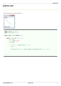 Java Applet Örnekleri : Çapraz yazı