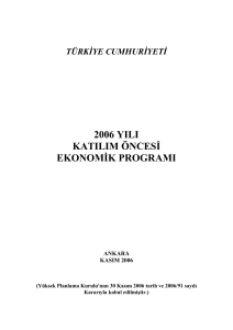 2006 Yılı Katılım Öncesi Ekonomik Programı